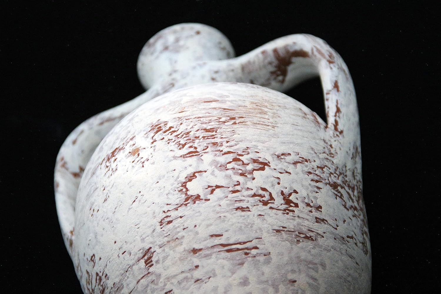 Hierapolis White Travertine Washed Terracotta Double Handled Amphora Water Jug, Clay Pitcher, Wine Carafe, Pottery Jar, Home Decor Vase Gift