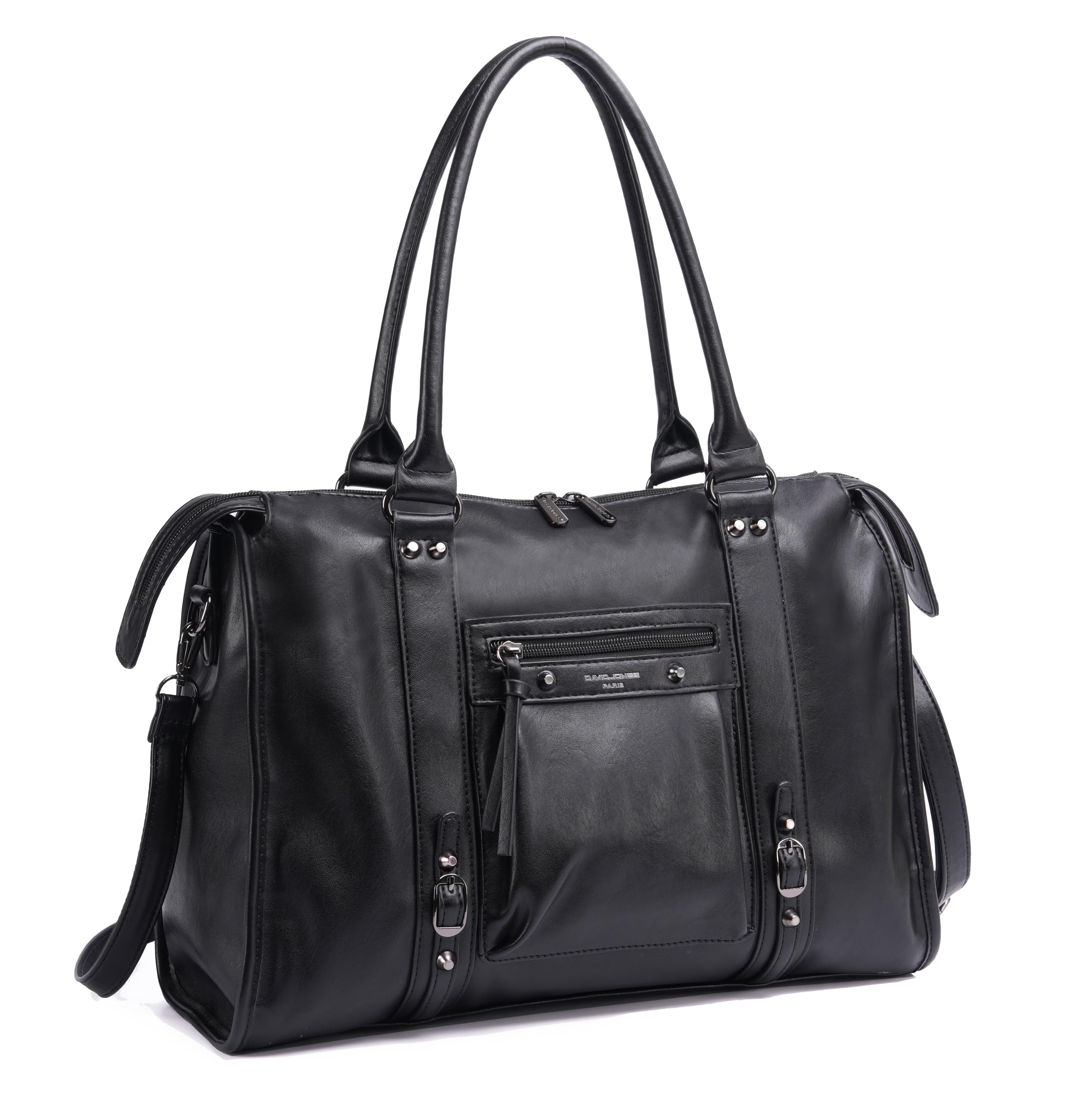 David Jones – Bolso grande para mujer – Bolso de mano para hombro, bandolera de piel sintética – Bolso curso de escuela secundaria de trabajo, talla A4 – Ciudad vintage de moda elegante