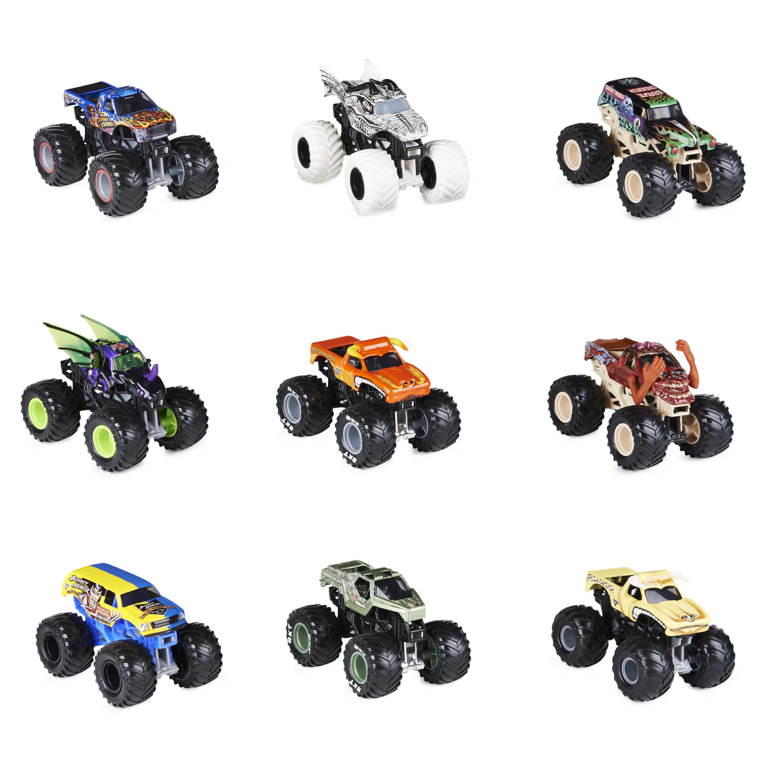 Amazon.com: Monster Jam, Official 9 Pack Monster Trucks 1:64 Scale