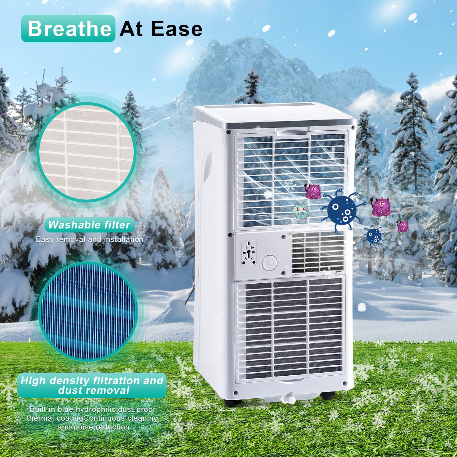 Buy AOXUN 10000BTU Portable Air Conditioner Dehumidifier with Remote Control, 3IN1 Portable AC
