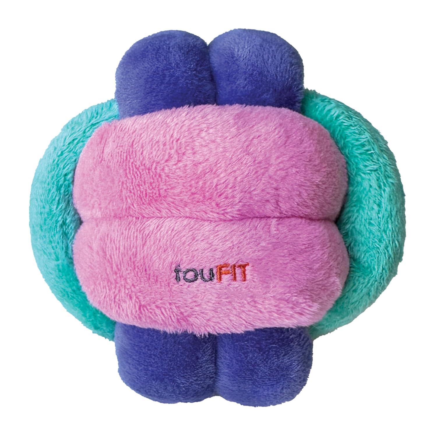 FOUFIT FouFouBrands Hide n Seek Knotted Snuffle Ball Treat Dispensing Nosework Toy for Dogs Pink Green Purple Large