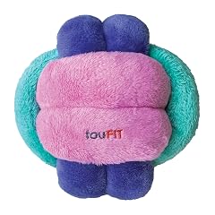 FOUFIT FouFouBrands Hide n Seek Knotted Snuffle Ball Treat Dispensing Nosework Toy for Dogs Pink Green Purple Large