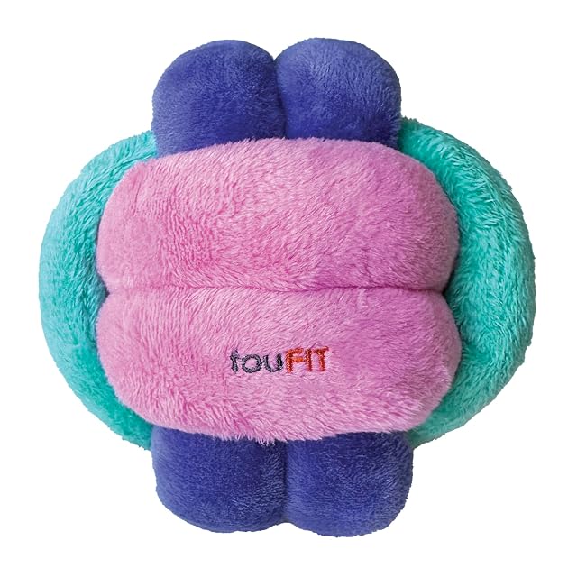 FOUFIT FouFouBrands Hide n Seek Knotted Snuffle Ball Treat Dispensing Nosework Toy for Dogs Pink Green Purple Large