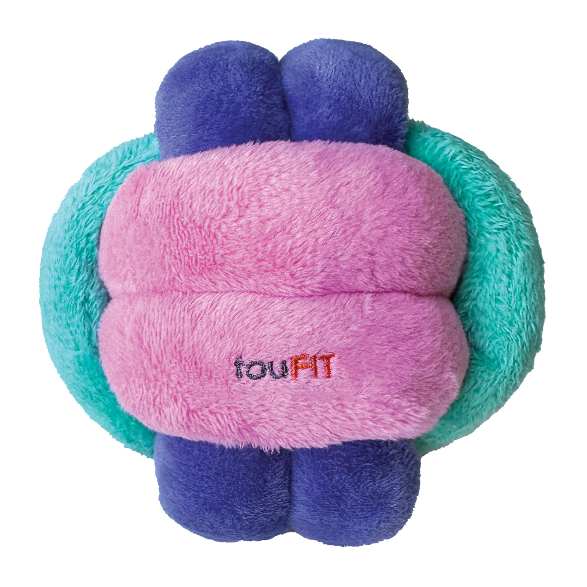 FOUFIT FouFouBrands Hide n Seek Knotted Snuffle Ball Treat Dispensing Nosework Toy for Dogs Pink Green Purple Large