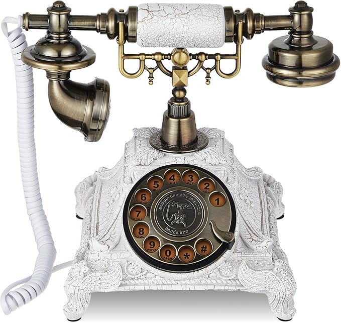 Kanayu Audio Guest Book Wedding Phone Vintage Audio Guest Book for Record Customized Audio Message Birthday Party Confession Message Voicemail Special Event, Personal and Convenient (White)