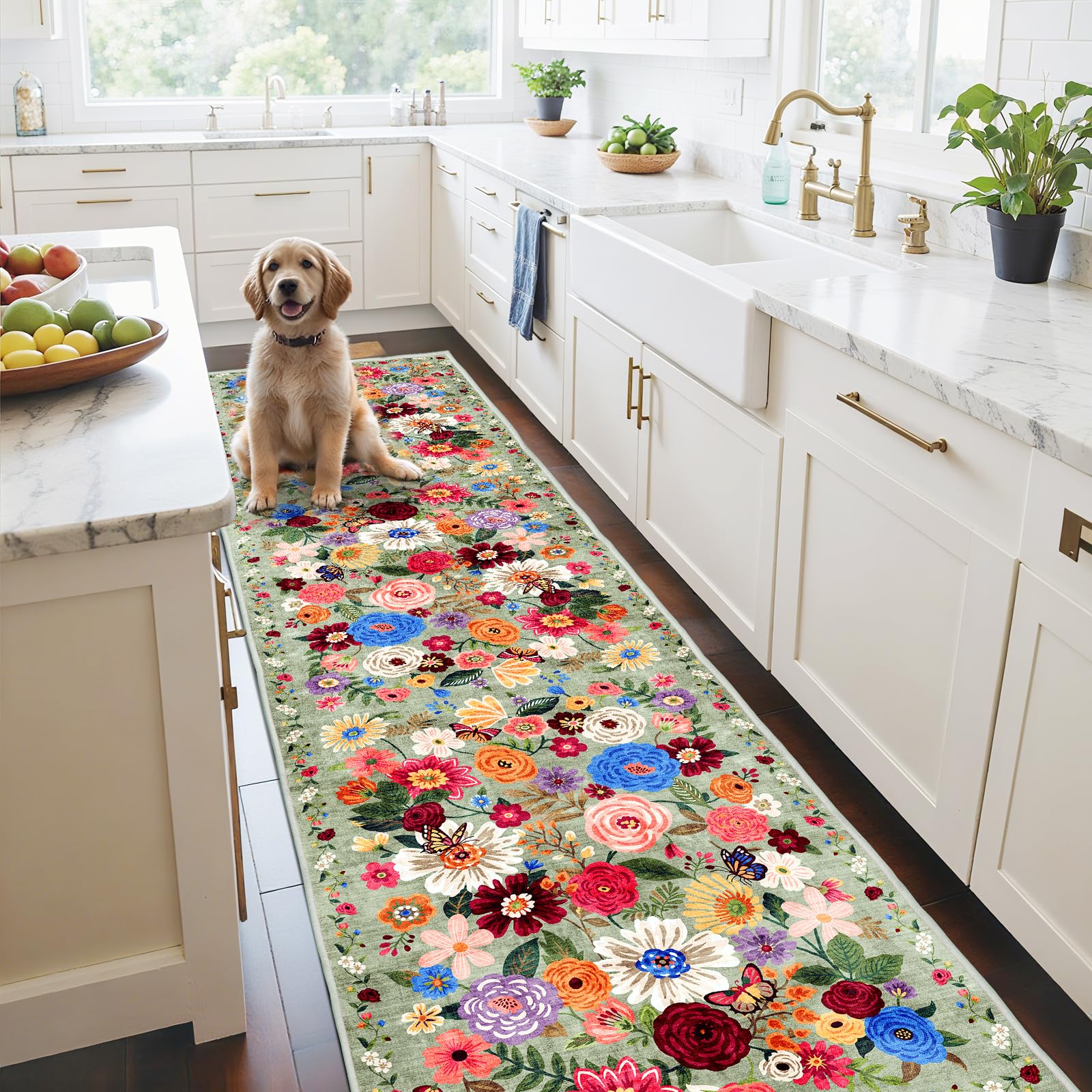 Babovid Floral Hallway Runner