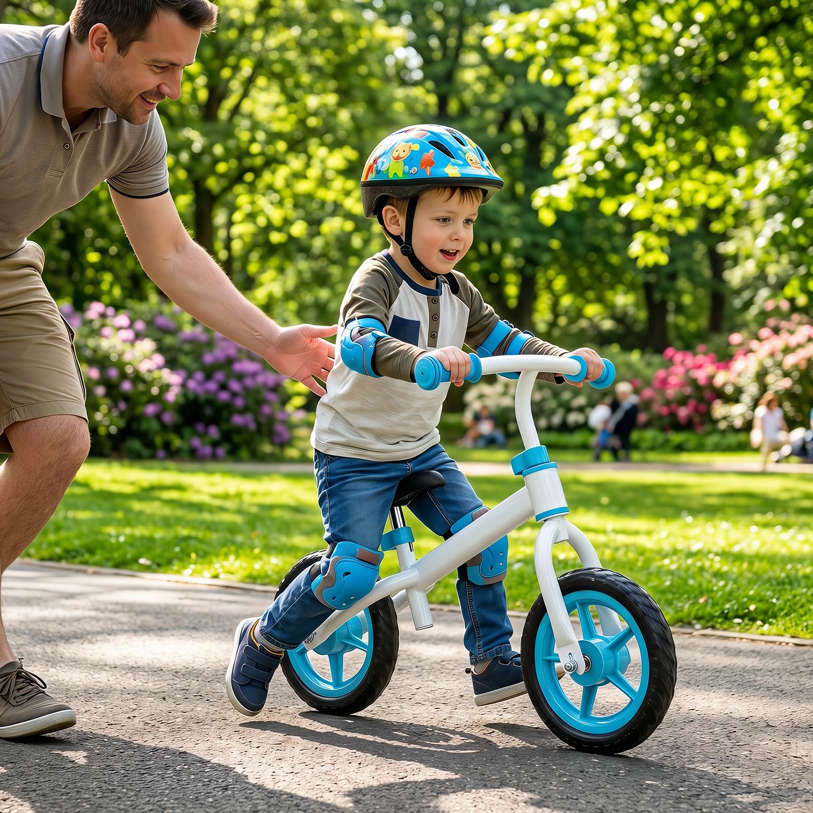 COSTWAY Bicicletta Equilibrio Senza Pedali per Bambini 3 Anni+ | Bici Senza Pedali con Manubrio e Sellino Regolabili in Altezza, Bicicletta Leggera con Telaio in Acciaio al Carbonio