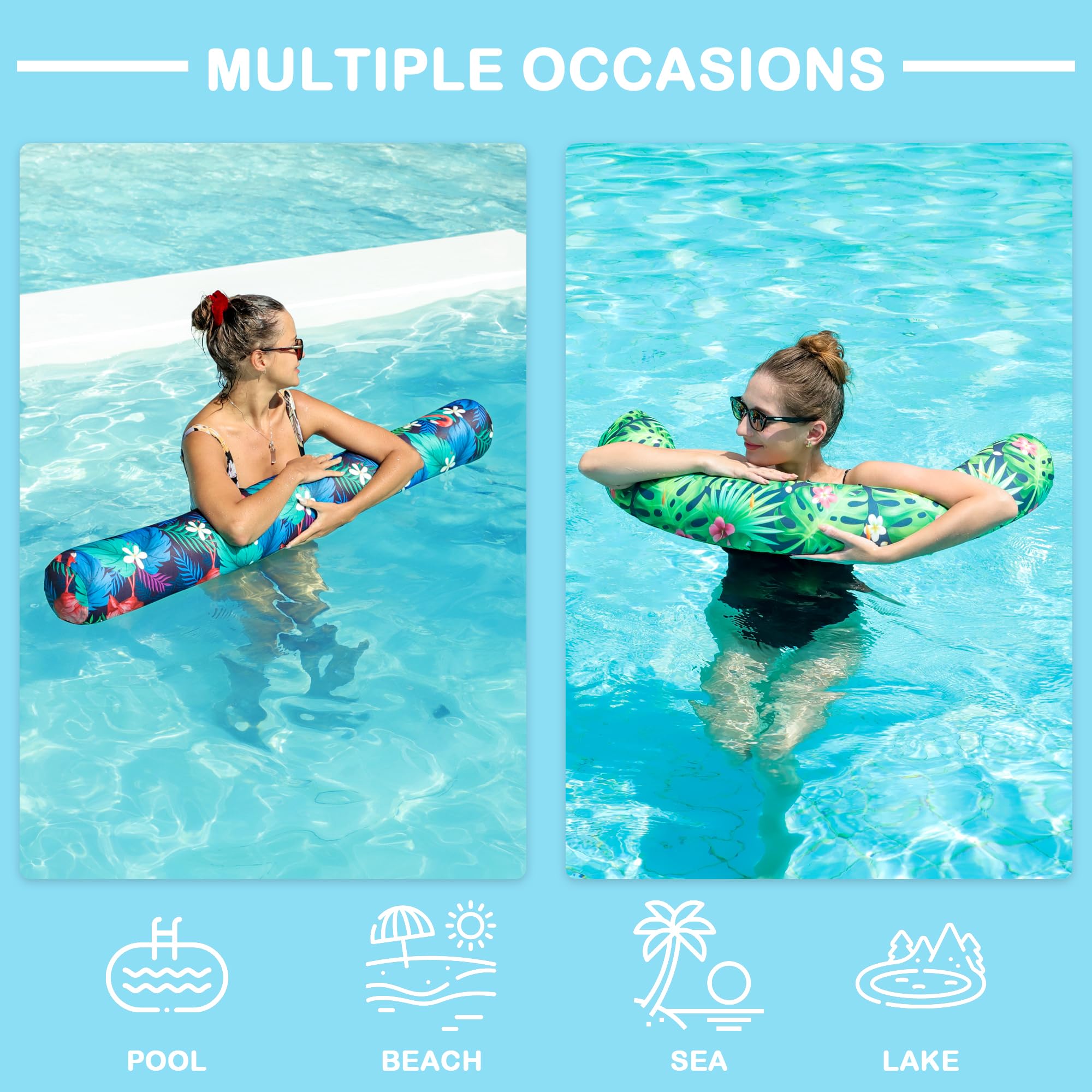 Macarrão Inflável Para Piscina WinnerWhy - 2 Peças, 104 Cm, Design Havaí - Diversão No Verão