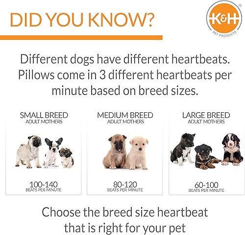 Miniatura 6 de K&H Pet Products Mother's Heartbeat - Almohadilla para jaula de cachorro, forro polar gris, talla M, L, 21 x 31 pulgadas