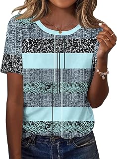 Sponsored Ad - TCOT Women's Tops Summer Short Sleeve Crew Neck Shirts Dressy Casual Blouses for Women S-3XL