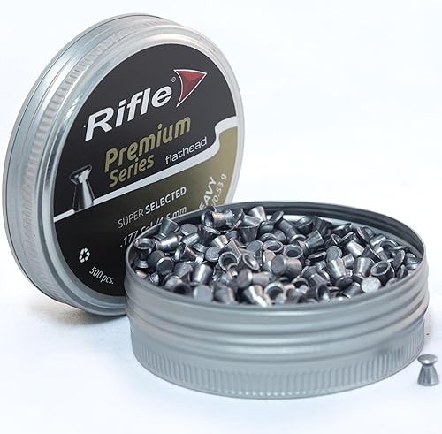 Miniatura 2 de Pellets de pistola de cabeza plana superseleccionados  Calibre .177  0.177 in  0.29 oz pesado  Cabeza plana para disparar objetivos  500 unidades,