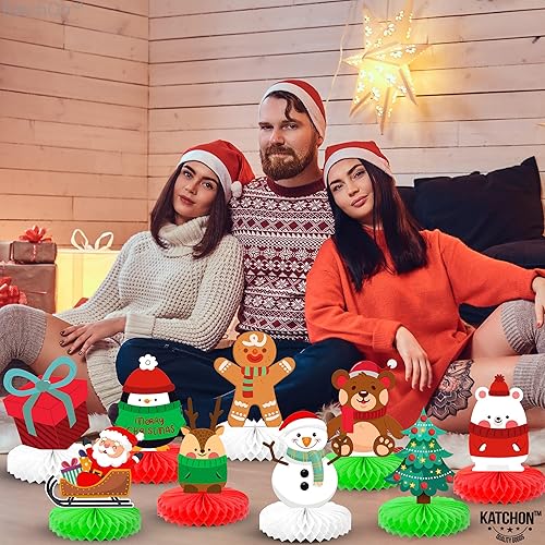 Miniatura 6 de KatchOn, Centros de mesa navideños de panal para mesas, paquete de 9, decoraciones de mesa de Navidad de panal, centros de mesa de Navidad para