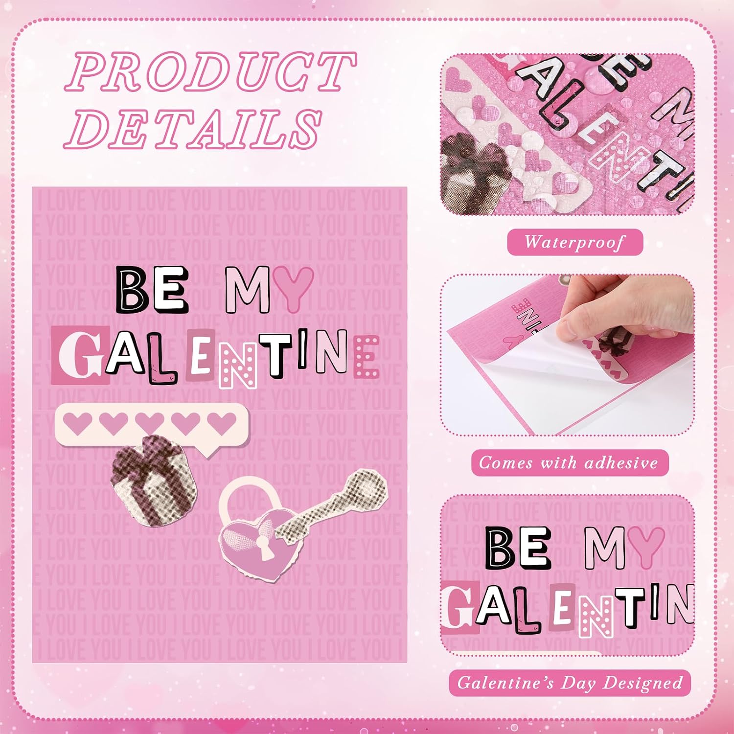 Gilprop 36 Pcs Galentine's Day Wine Label Stickers Bulk Happy Galentine's Day Gifts Waterproof Wine Champagne Bottle Label Stickers for Women Men Single Ladies Valentine Party Favors Decorations