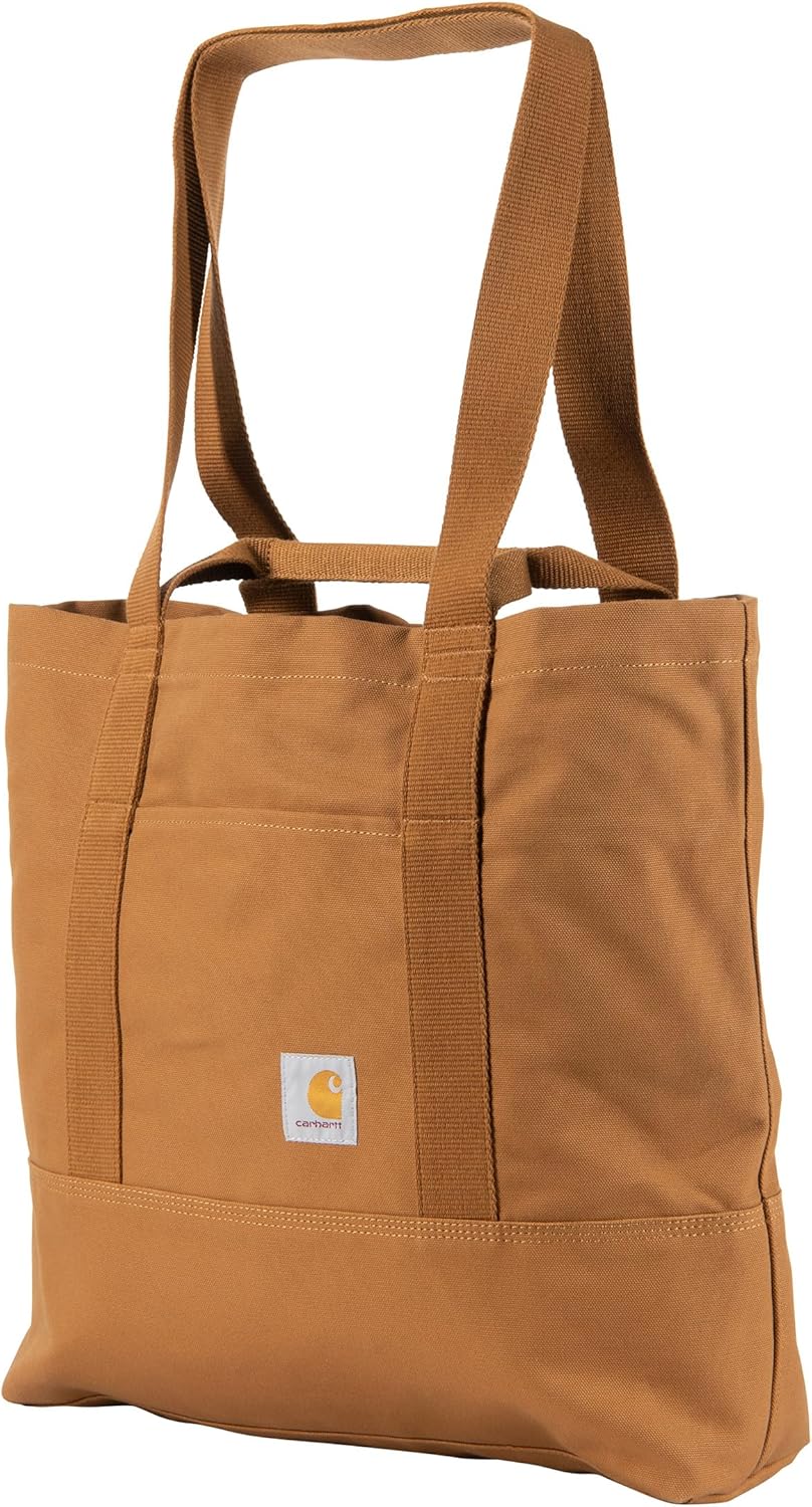 Carhartt Vertical 18L Firm Duck Tote Bag, Firm Duck Cotton Material W/Hand and Shoulder Straps