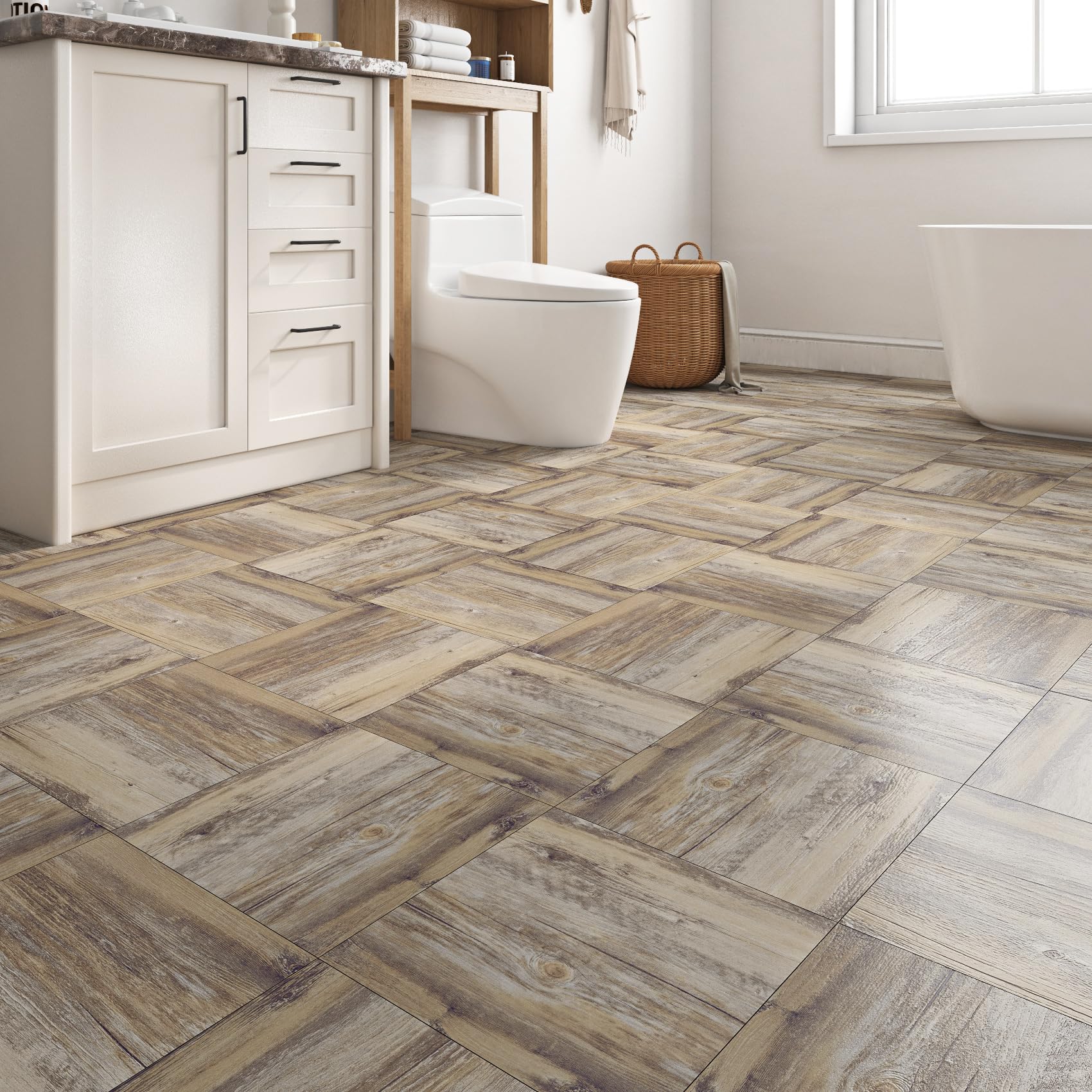 4 Piastrelle PVC Adesive Effetto Legno - 30x30cm, Per Bagno E Cucina - Foto 9