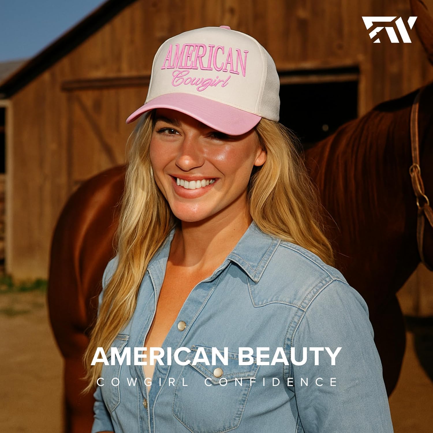 Country Trucker Hat - Western Snapback Baseball Cap - Vintage Embroidered Hat for Men & Women
