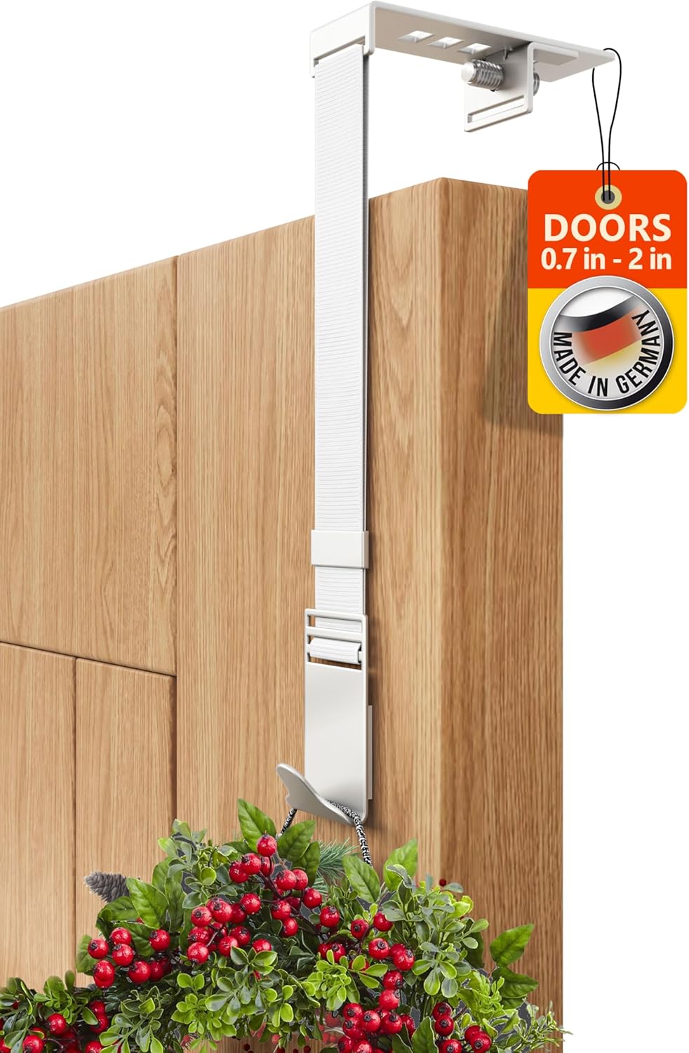 4smile Wreath Hanger for Front Door White Wreath Door Hanger for All