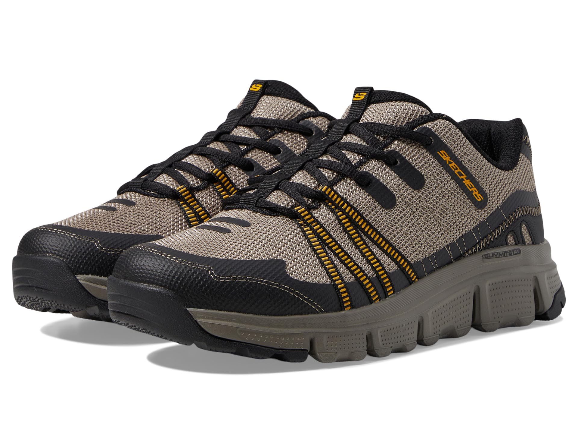 Skechers Mens Summits at - Twin Bridges Tan Black Casual Sneakers
