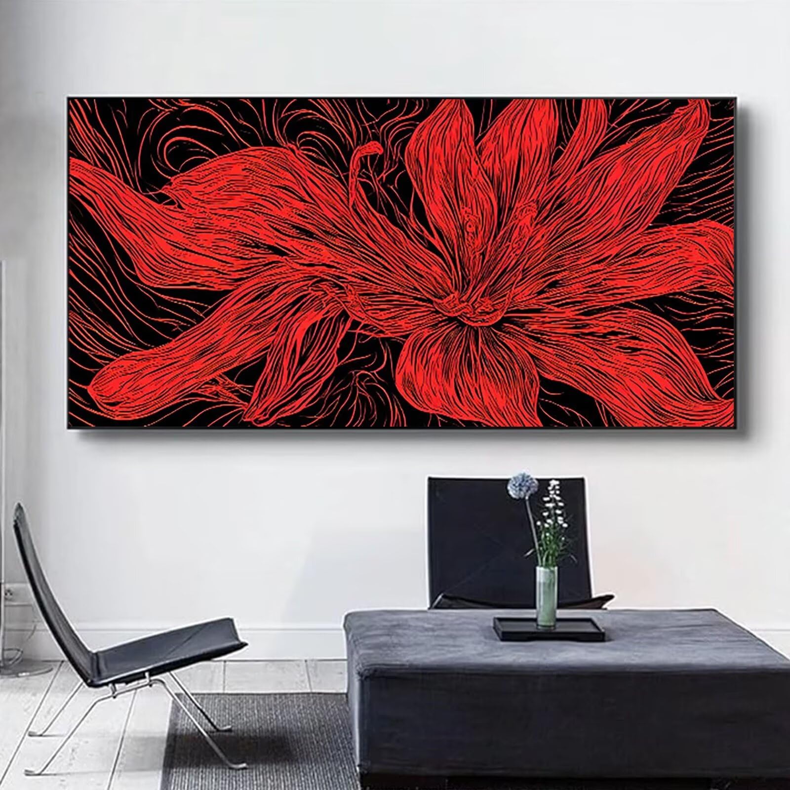 Malen nach Zahlen Kinder Blume Malen Nach Zahlen Erwachsene, Geschenke für Mädchen Junge Bastelset Set, Malen nach Zahlen Linie | Malen nach Zahlen Ohne Rahmen, (60x120cm) Bastelset Erwachsene 8-V