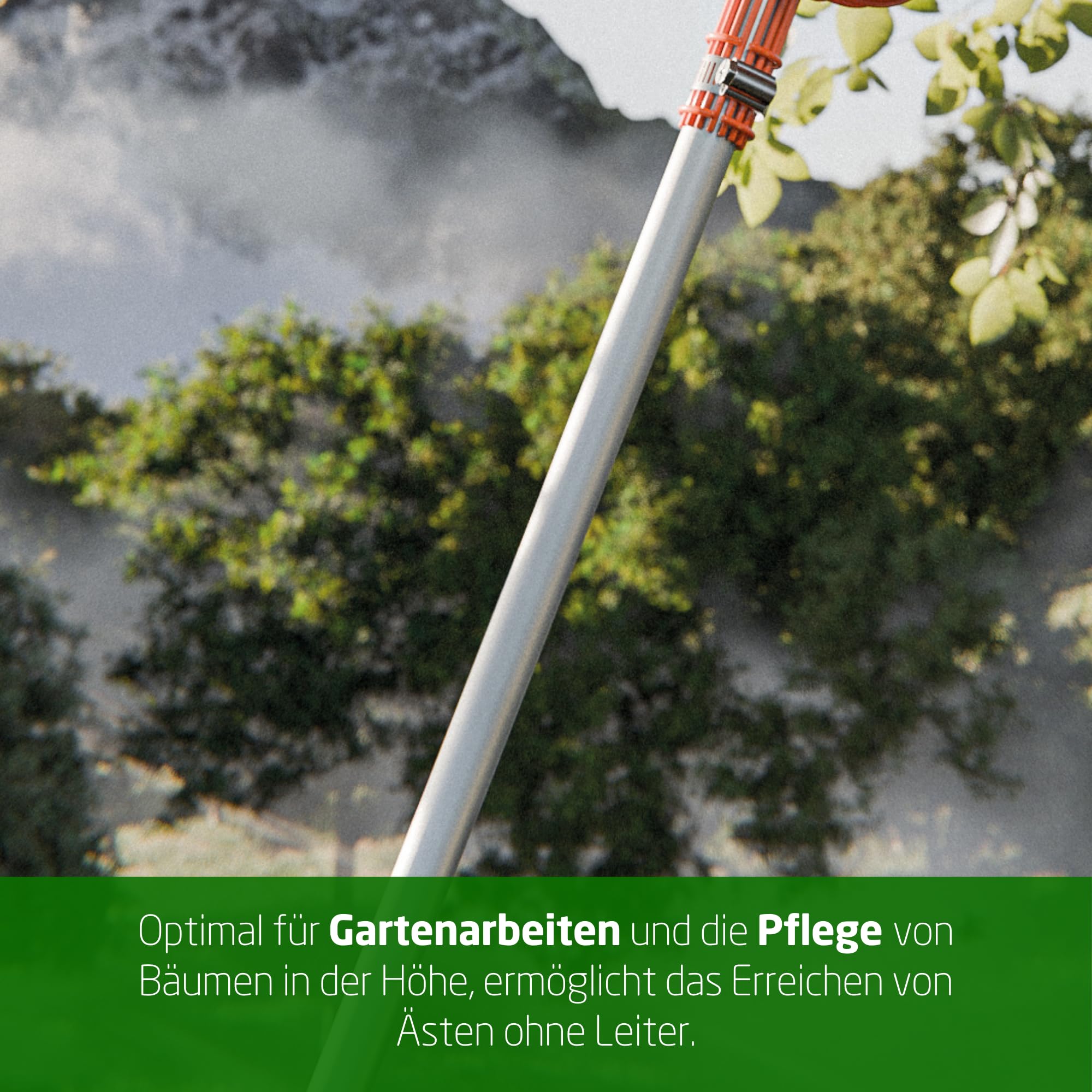 Amig - Teleskopstange aus Aluminium - Ausziehbare Stange bis zu 2,4 Meter - Stange kompatibel mit Mehreren Gartengeräten - Leicht und robust - Ideal für Arbeiten in der Höhe