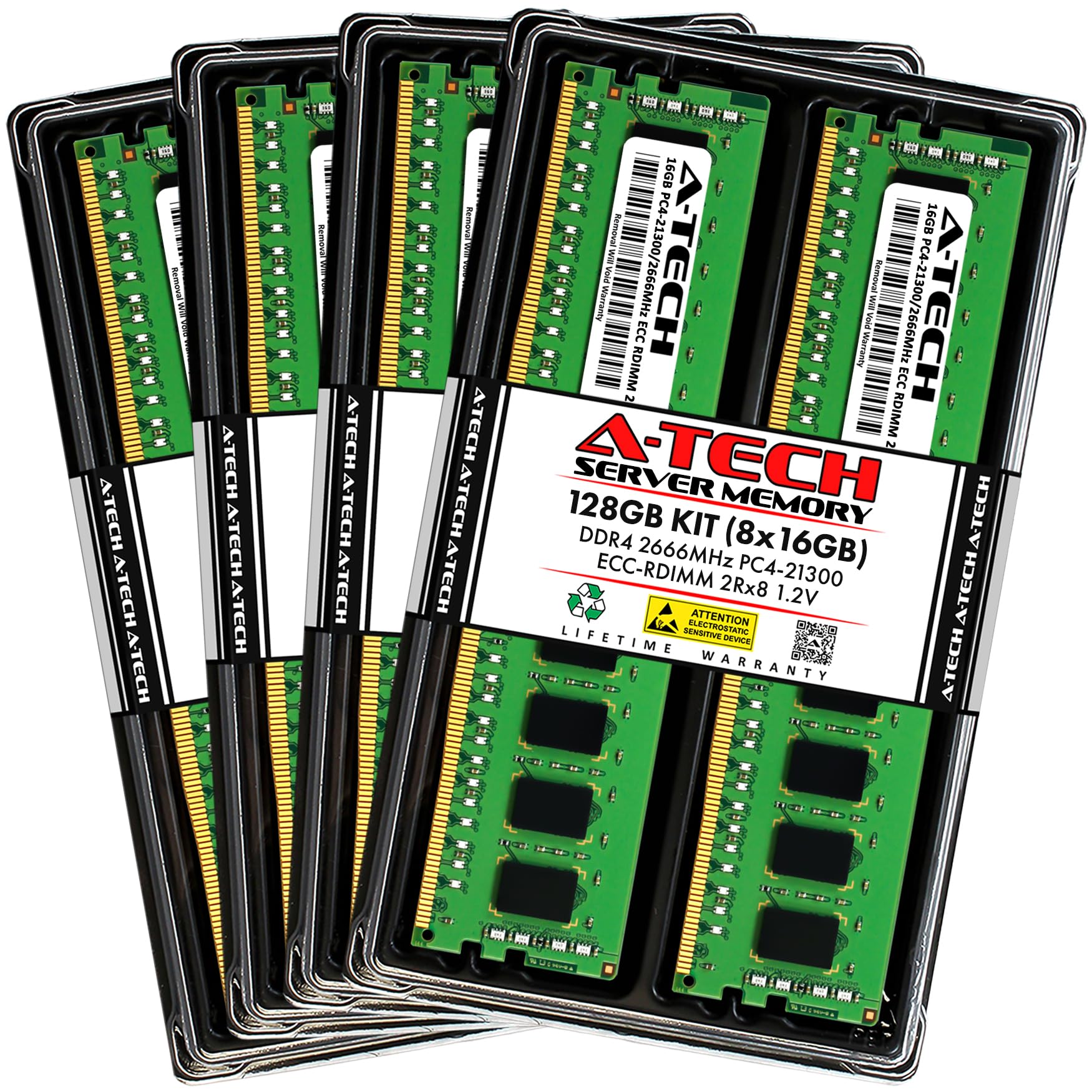A-Tech 128GB Kit (8x16GB) DDR4 2666MHz PC4-21300 ECC RDIMM