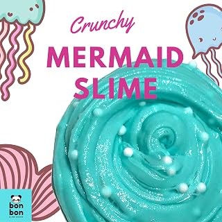Bon Bon Slime Design Crunchy Teal Mermaid Slime with Foam Beads, 2oz (59 ml)