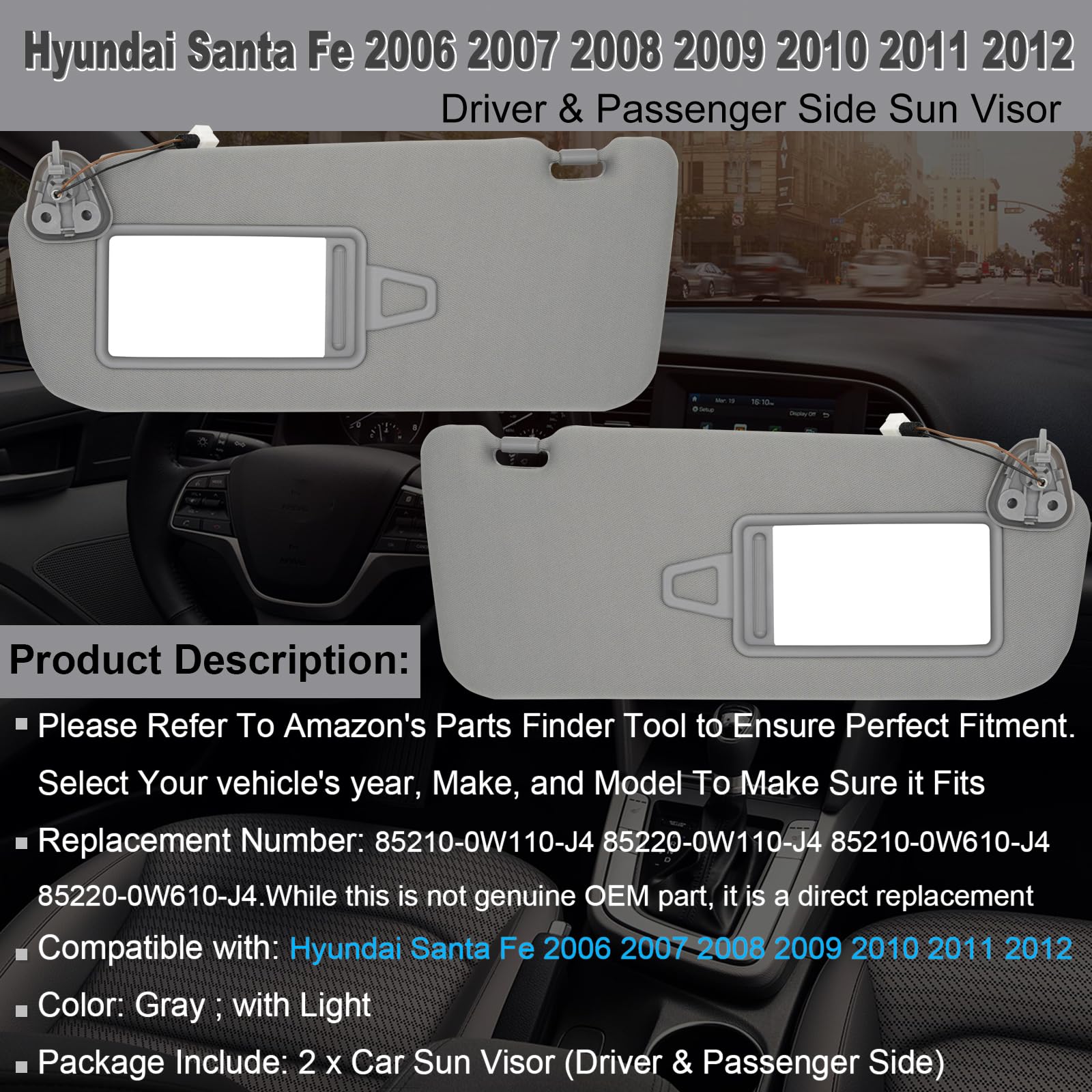 UI vehicle サンシェード Amazon.com: NHILES Driver&Passenger Sun Visor Compatible with