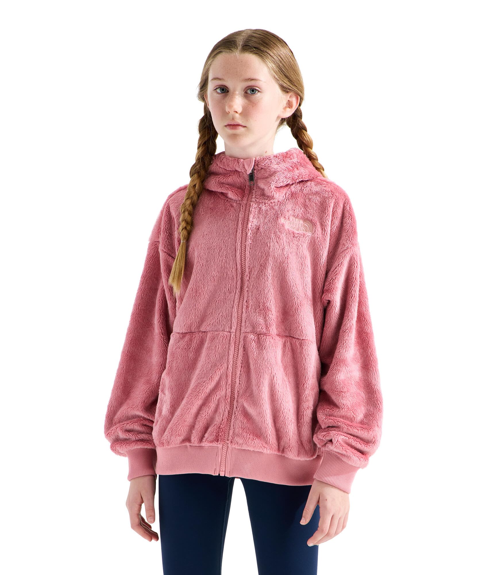 THE NORTH FACE Girls' Osito Full Zip Hoodie | Fleece Hooded Jacket With Hand Pockets &amp; Durable Ribbed Collar