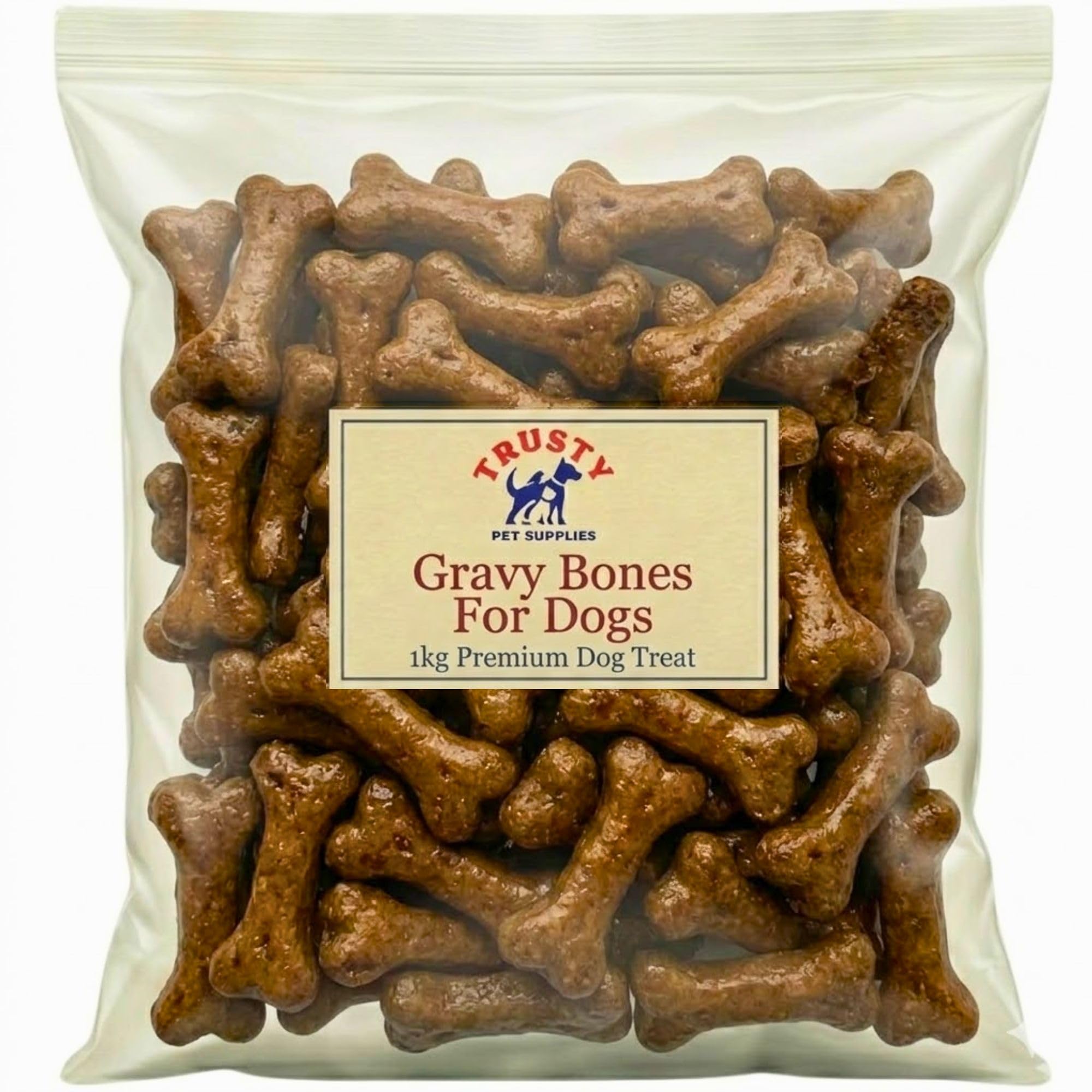 Gravy Bones for Dogs 1kg | Crunchy Dog Biscuits & Dog Treats | Dog Training Treats for Small, Medium & Large Dogs | Dog Bones & Small Dog Biscuits | by Trusty Pet Supplies