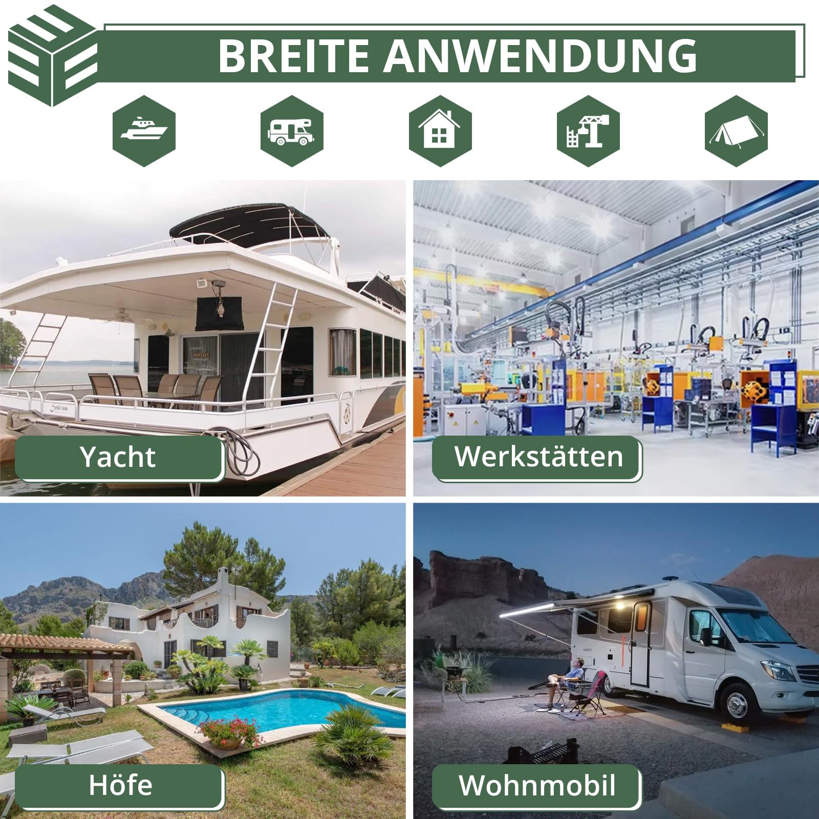 EYPINS Stromverteiler 16A mit LS+FI, Tragegriff-Steckdosenleiste 2x 230V Schuko-, 3P CEE-Steckdose, 16A 3P CEE-Stecker 1,85m Kabel, Kleinstromverteiler IP66/IP54 für Camping Wohnmobile Boote Outdoor