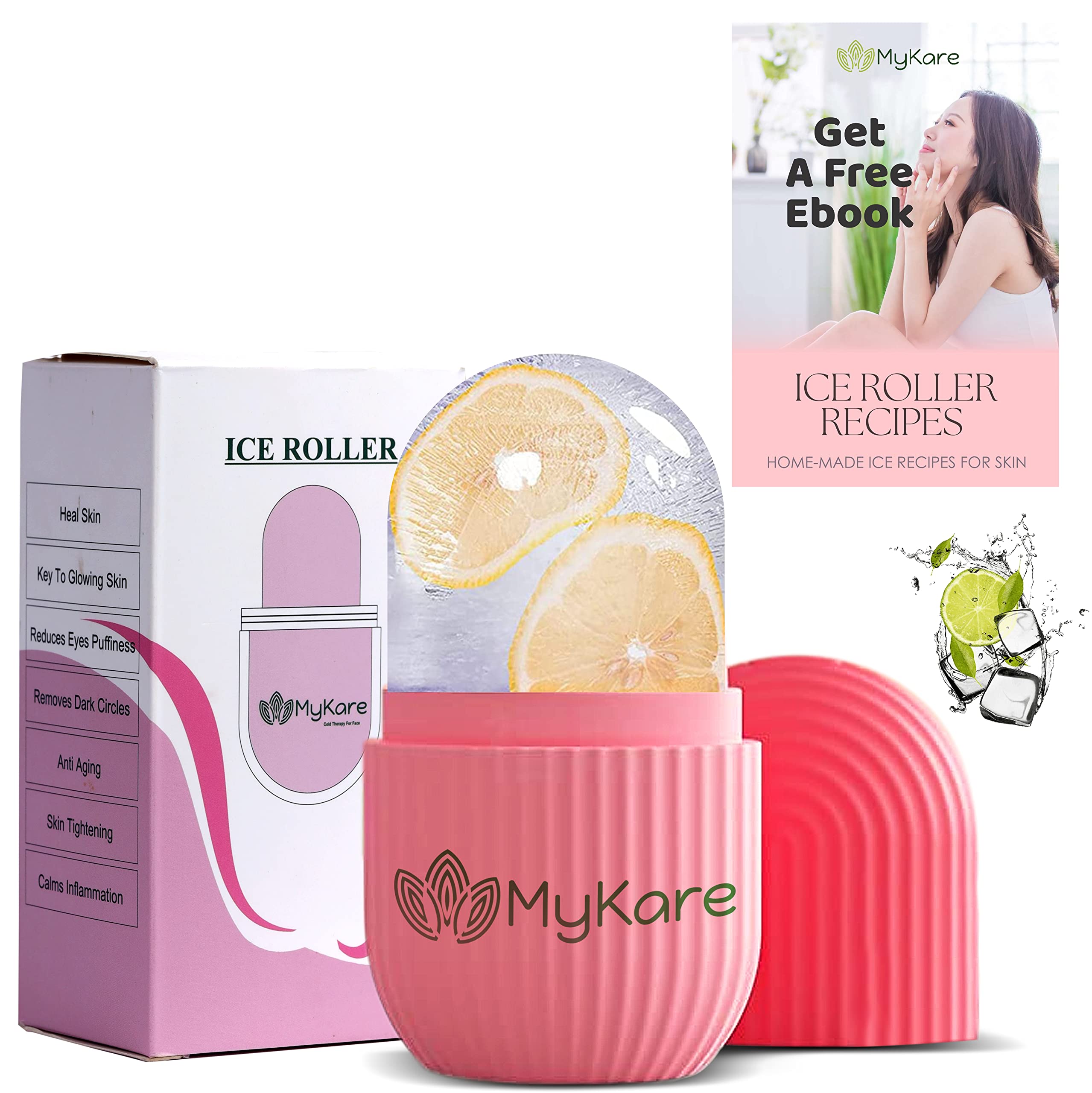 Ice roller for face & eye, ice roller mould for women used to tighten & tone skin & de-puff the eye area.Enhance your natural glow