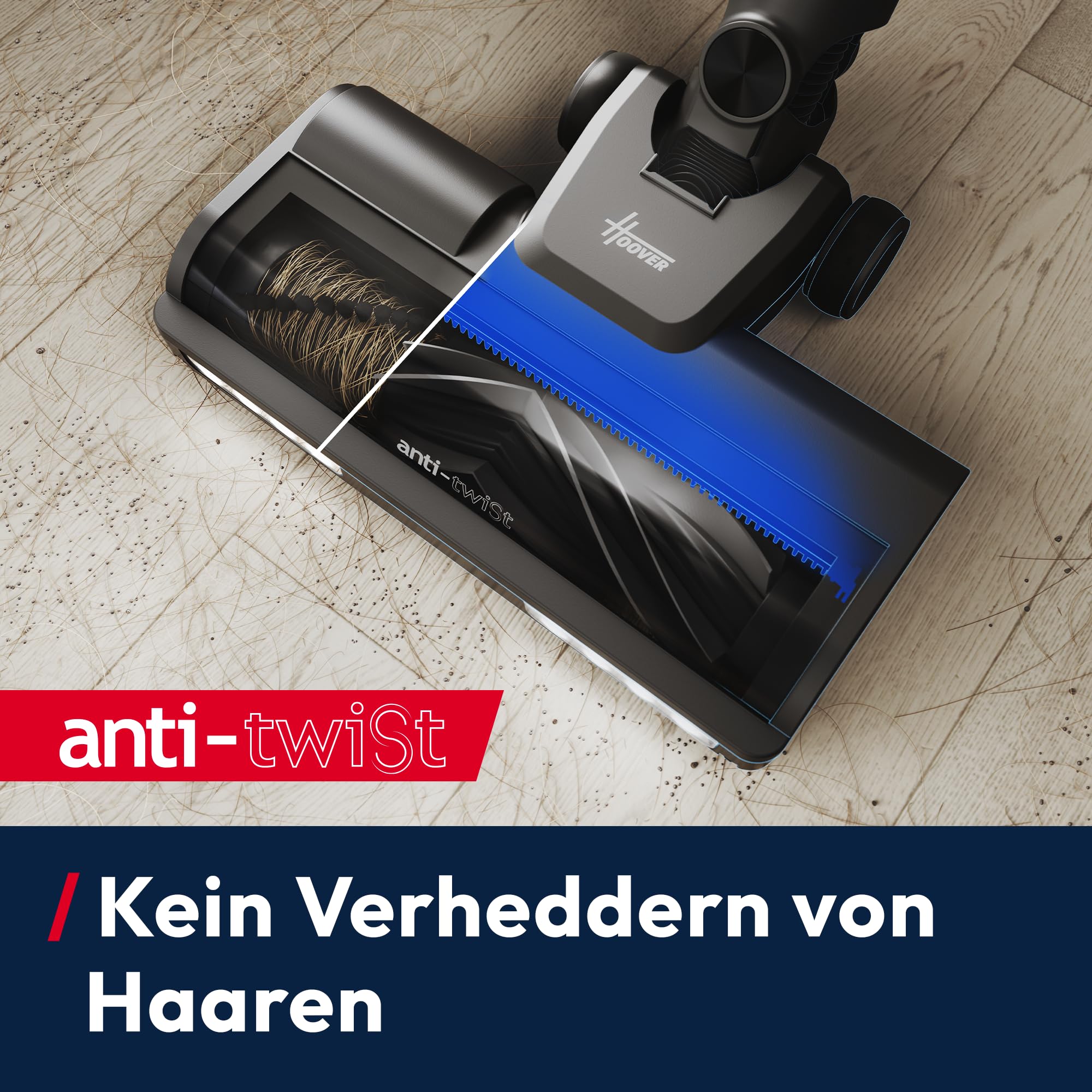 Hoover Akku-Staubsauger kabellos HF3 Pro Home mit 3L automatischer Staubentleerungs- & Ladestation, bis zu 60 Min. Laufzeit, HEPA13-Filter, Anti-Twist, Doppel-Kantenreinigung, Parkfunktion [HF350HP]