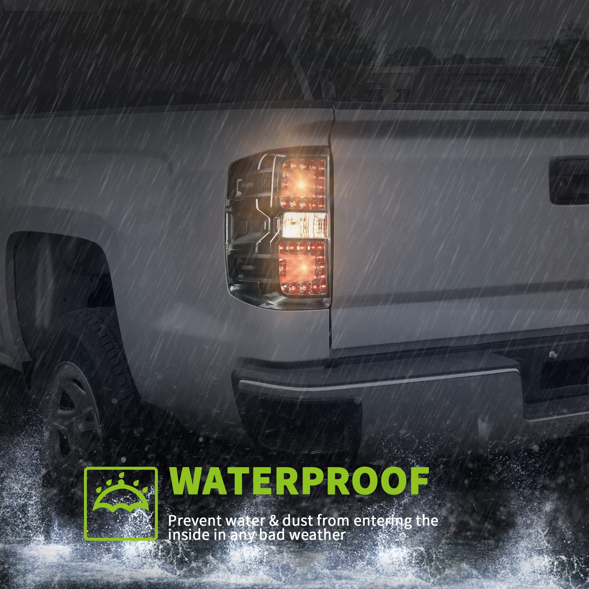 RARE! All CLEAR Euro Rear Tail Light For 07-14 Chevy Silverado Pickup W/ Bulbs E