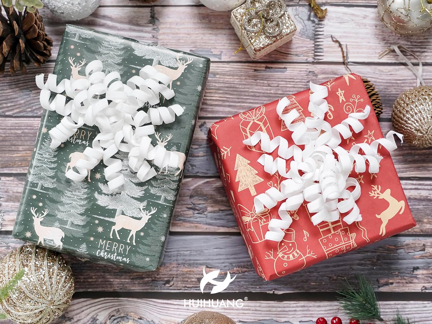 HUIHUANG White Bows for Gift Wrapping Self Adhesive Velvet Christmas Gift Bows Burst Curly Ribbon Bows for Presents, Christmas Gift Wrapping, Treat Bags, Party Favor, Crafts-6 inch x 6 Counts - Image 6