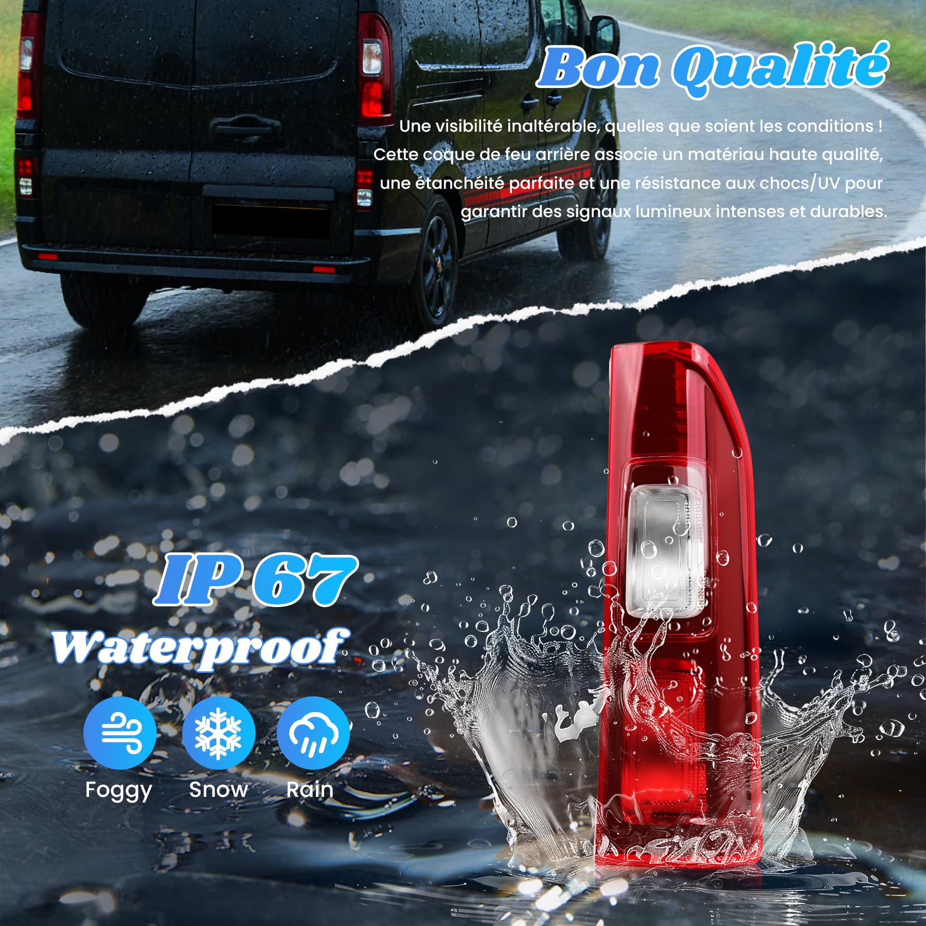 Fanale posteriore superiore destro per TRAFIC 3 furgoni (FG_) Bus (JG_), TALENTO Bus/Kasten (296_), NV300 Kasten/Kombi (X82) dal 2016, fanale posteriore per VIVARO B Combi/Kasten (X82) dal