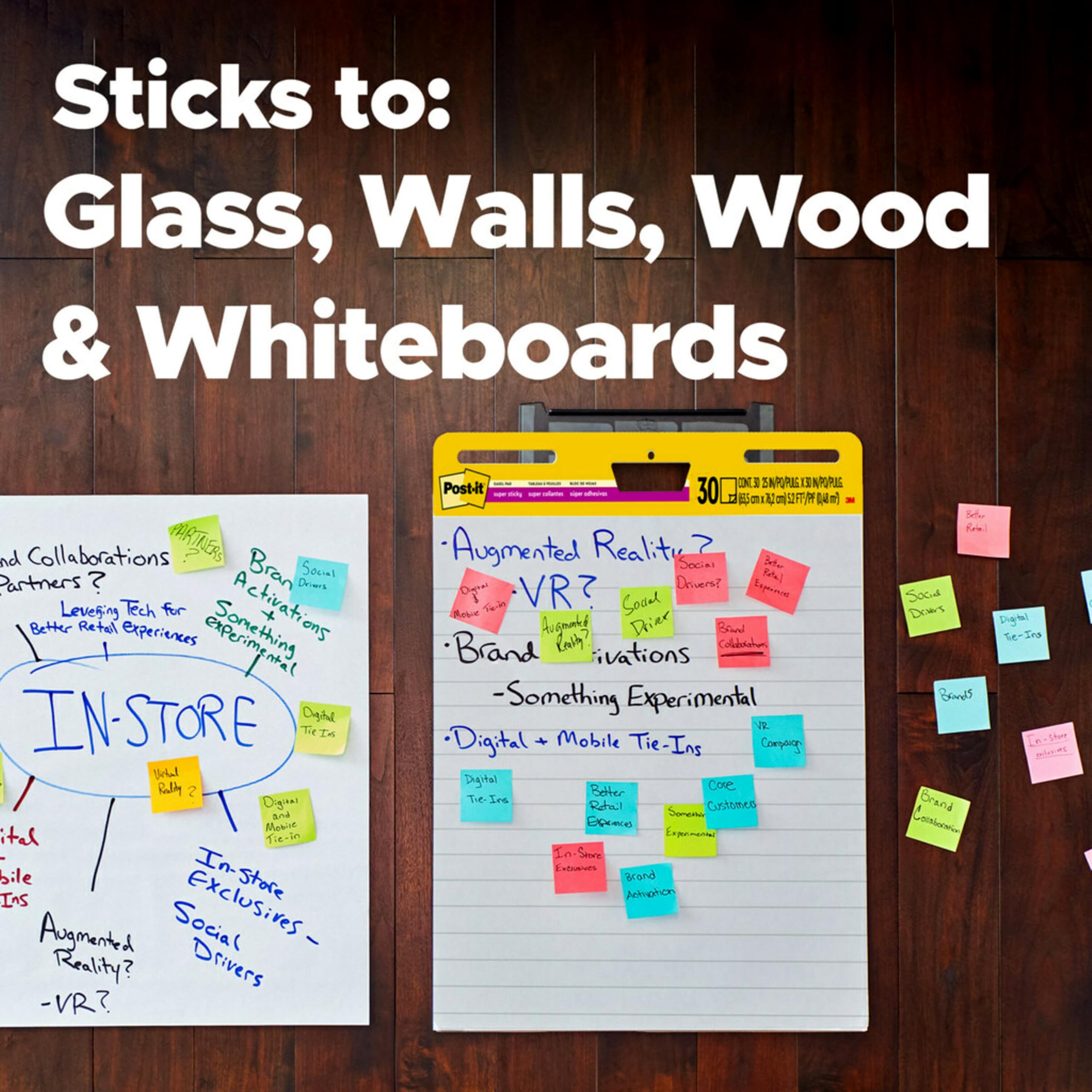 Post-it Super Sticky Easel Pad, 63 x 76 cm, 30 fogli/blocco, 6 blocchi (561WL VAD 6PK), grande carta bianca a righe di alta qualità per lavagna a fogli mobili