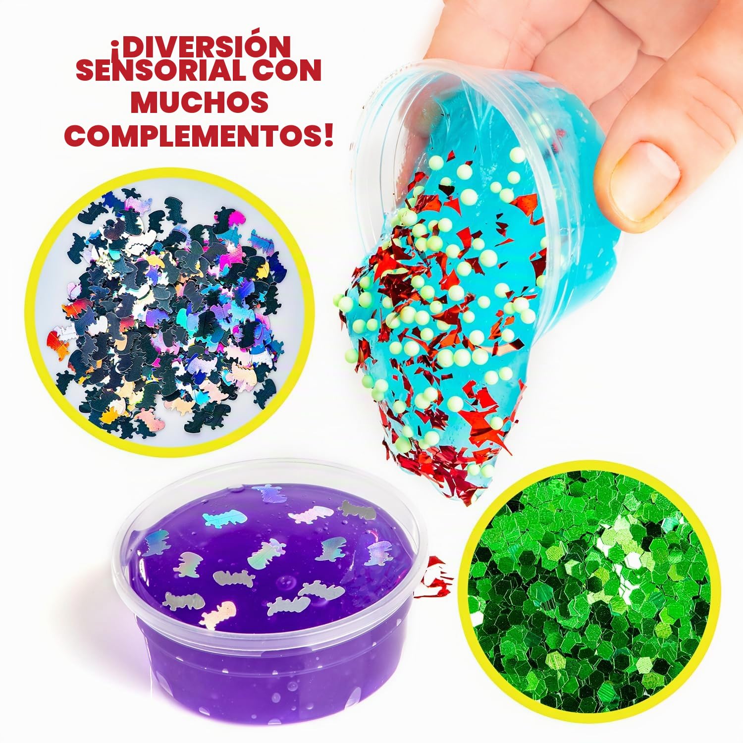 Original Stationery Kit de Slime Ya Hecho Batalla de Dinosaurios y Monstruos, Set de Slime con 14 Slimes Prefabricados para Niños, Moldes Divertidos de Dinosaurios de Juguete