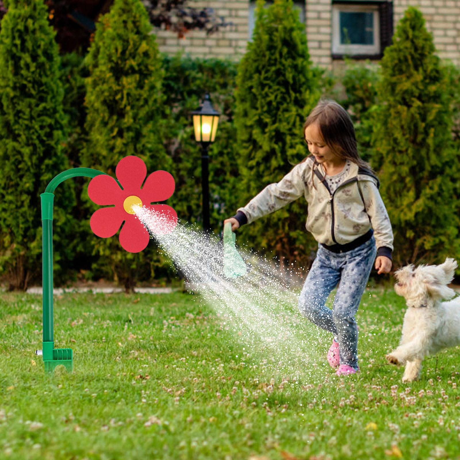 Crazy Daisy Sprinkler - Sprinkler a margherite danza, irrigatore rotante a 360° con fattore di divertimento per giardino, sistema di irrigazione per prato da giardino, fiori d'acqua per giardino e
