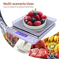 Vista 7 de Báscula de gramos, capacidad de 17.64 oz de precisión, 0.00 oz, mini báscula de alimentos, peso digital, gramos y onzas, báscula de cocina pequeña