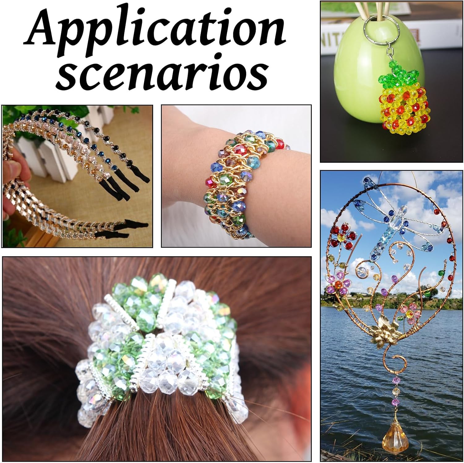 Cheriswelry 400Pcs 4mm Electroplate Faceted Rondelle Glass Beads AB Color Plated Crystal Spacer Beads 8 Colors for DIY Crafts Necklace Bracelet Jewelry Making - Image 4