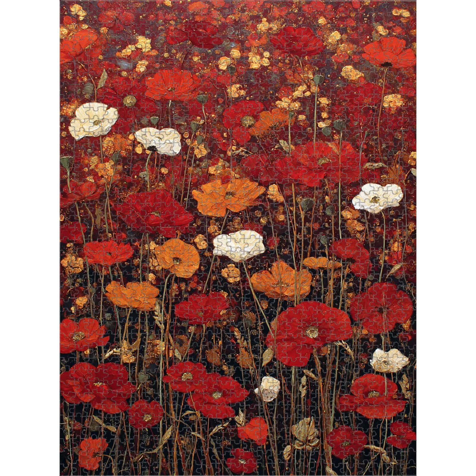 Puzzle 4000 Pezzi - Rosso & Fiore - Puzzle in Legno Durevole 1T#1416 | Puzzle in Legno, Tagliati con Precisione, Inchiostro dai Colori Vivaci, Hobby Statico, Decorazione per Casa, 105x147cm