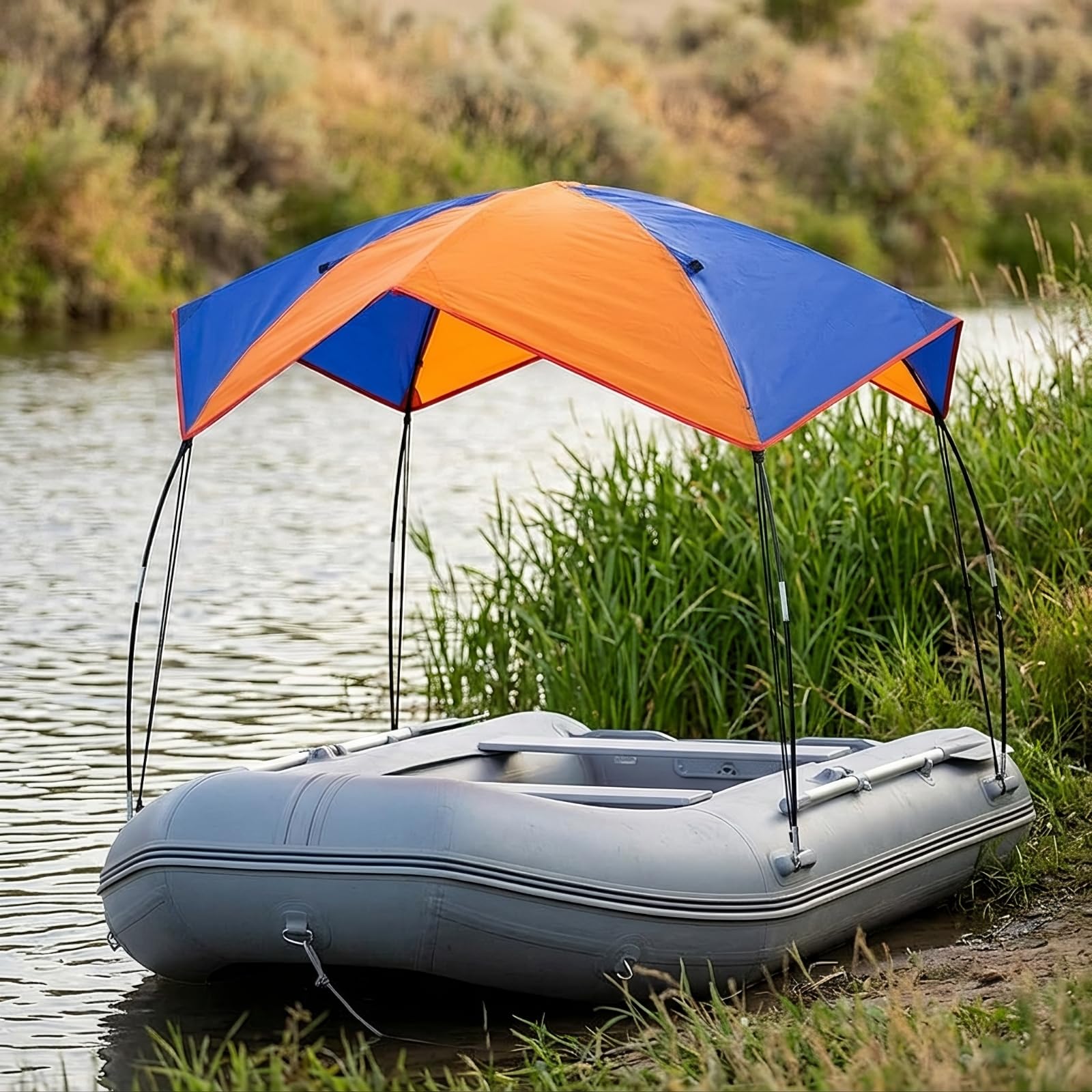 Tettuccio per Barca con Ganci Pieghevole, Size to 2 | Bimini Top, per Lago, Diportisti, Pescatori