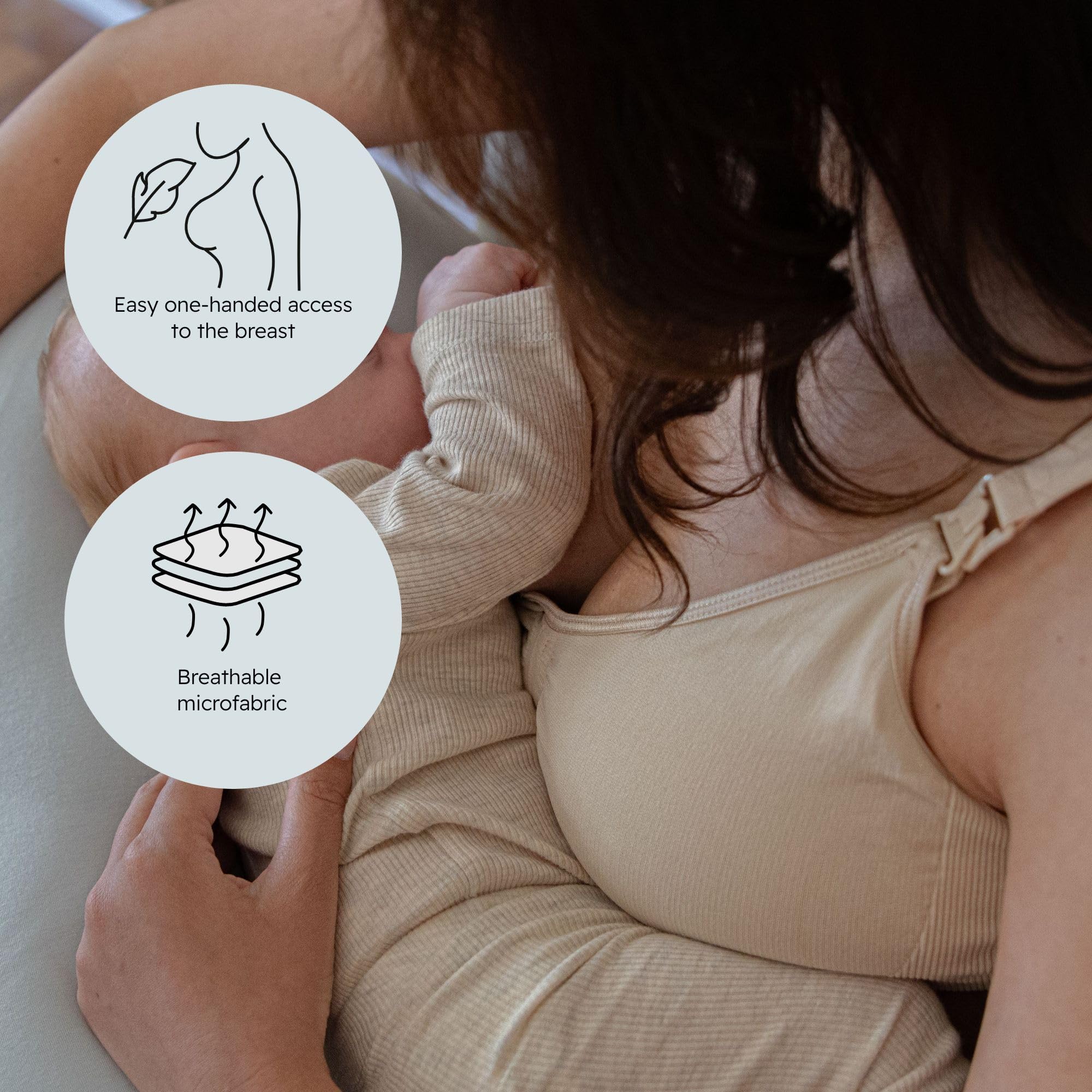 Carriwell Sujetador de Lactancia con Soporte en Gel sin Relleno | Sujetador de Maternidad y Embarazo, Suave, Trranspirable y sin Costuras | Aros de Gel Patentados | Confort, Sujeción y Estilo | S-XL