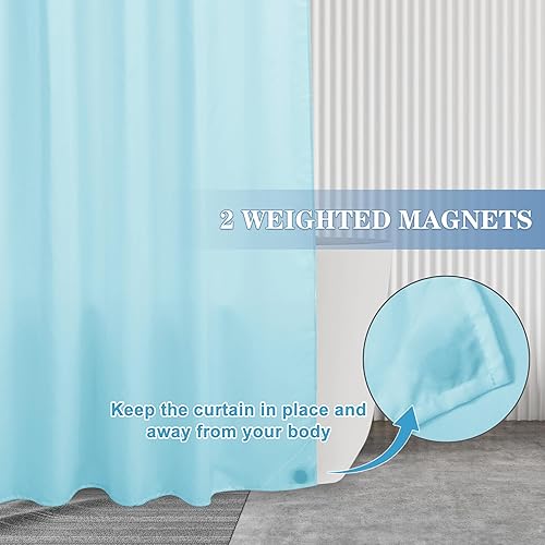 Miniatura 4 de Paquete de 4 forros de cortina de ducha de tela, 72 pulgadas de ancho x 72 pulgadas de alto, lavables y resistentes al agua, para baño, calidad de