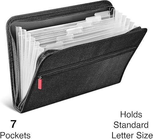 Miniatura 2 de Staples TRU RED - Archivo de acordeón, 7 bolsillos, tamaño carta, negro (TR51818)