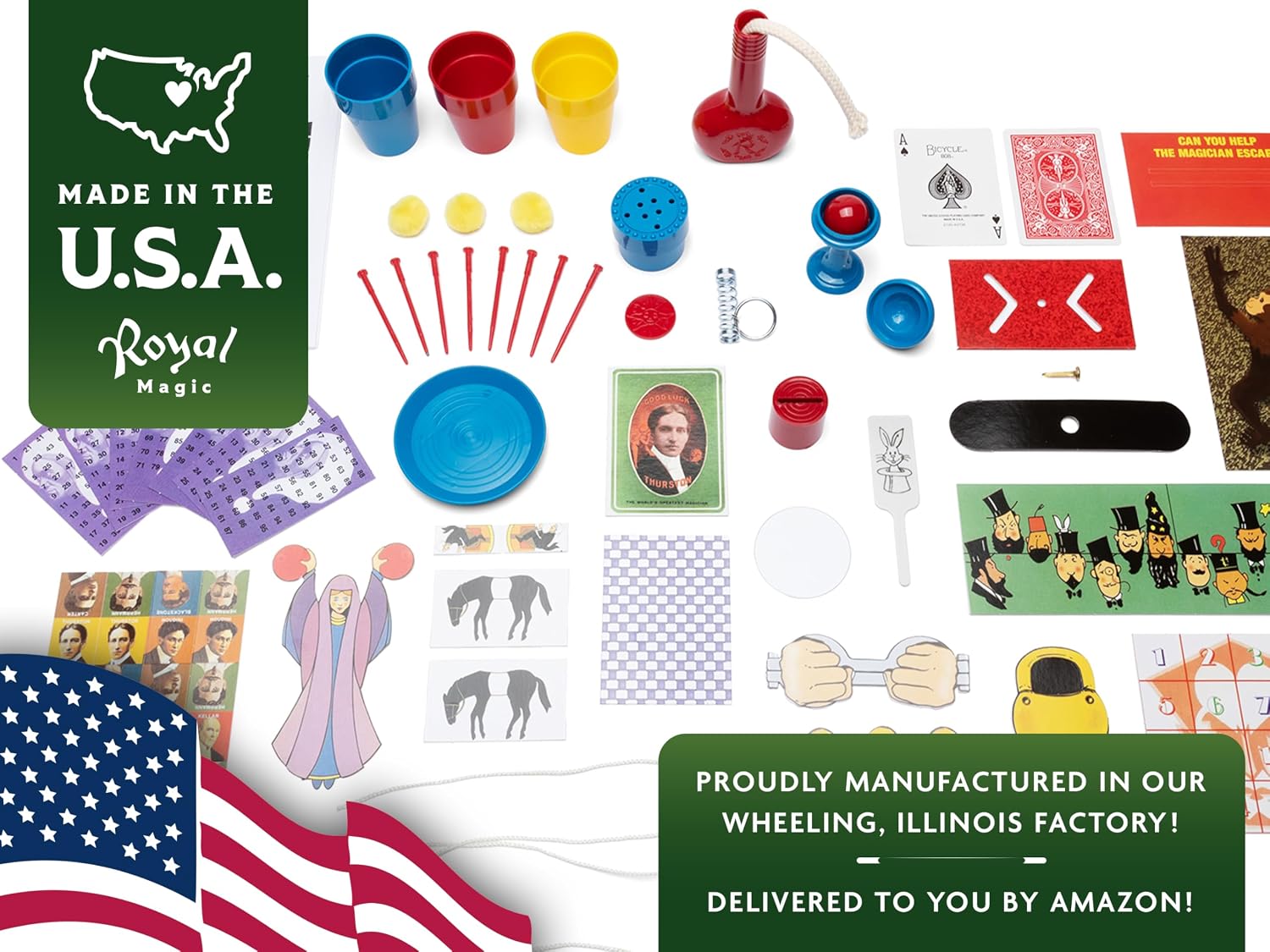 Emerald Edition Magic Kit – 75 Plus Tricks with Miracle Card Case & Illusion Book, Fun Kids Toys, Magic Tricks Set, Boy Birthday Gift, Gifts for Girls, Creative Toys for Kids