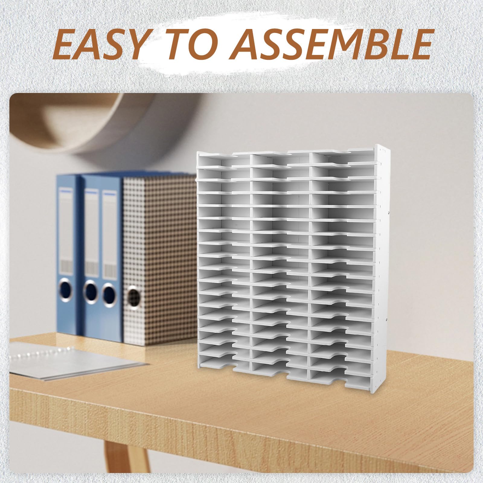 YARNOW Elegante Pvc Aufbewahrungsbox mit 51 Fächern für Stempelkissen und Kartenorganisator Robust und Leicht Tragbar für Schreibtisch und Büroorganisation