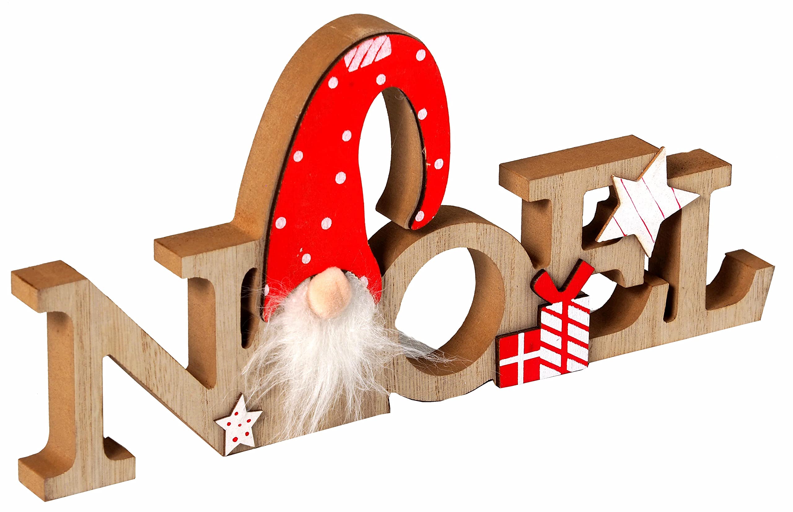 SiL Interiors Gonk NOEL Christmas Free Standing Word Ornament Decoration