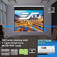 Vista 5 de Elite Screens Spectrum - Pantalla de proyector motorizada eléctrica con función de múltiples relaciones de aspecto, tamaño máximo 120 pulgadas