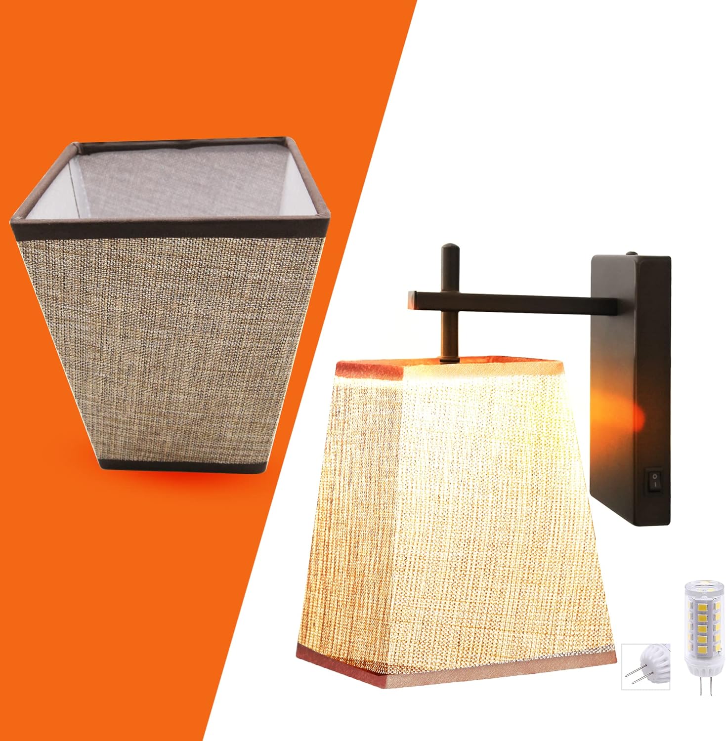 Facon LED RV Square Fabric Light Fixture with Flared Wall